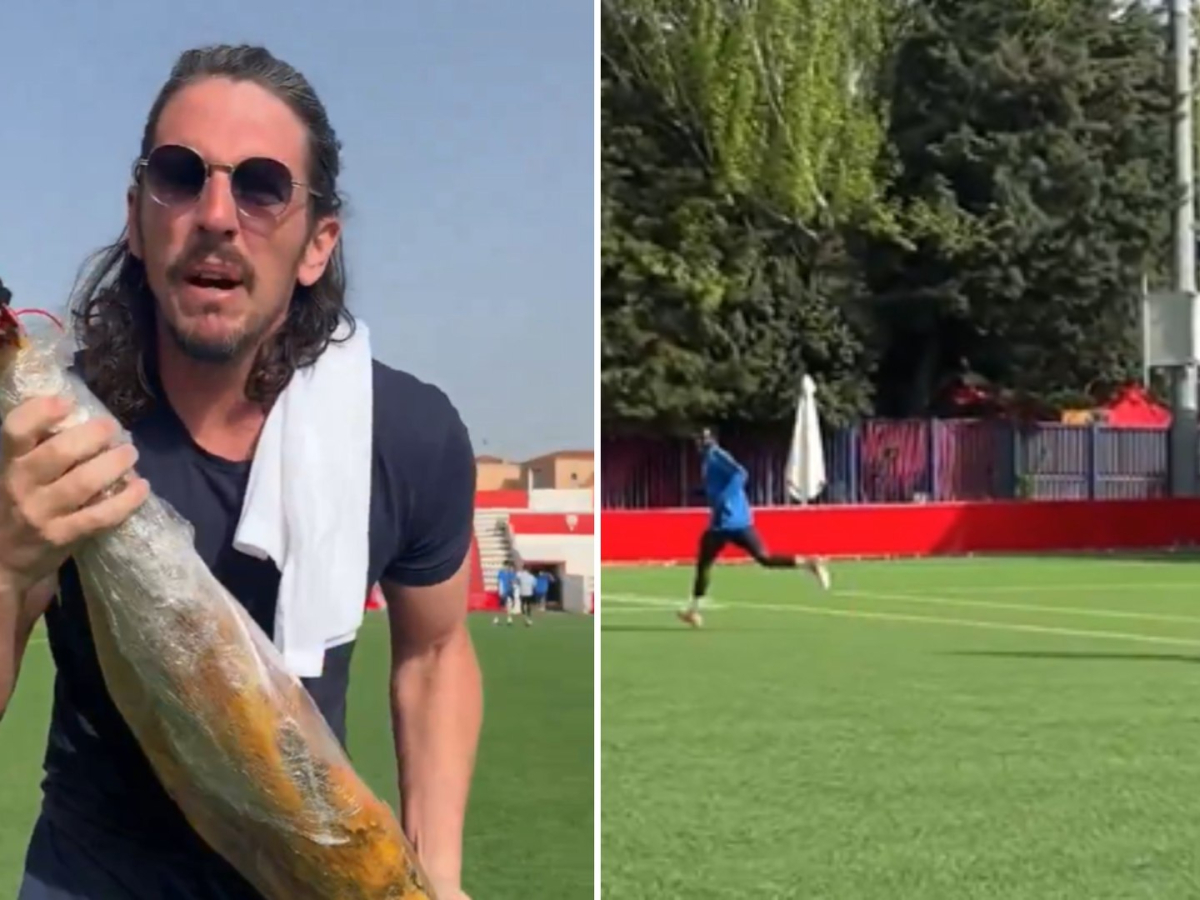 Javi Poves corre con un jamón detrás de los musulmanes de su equipo