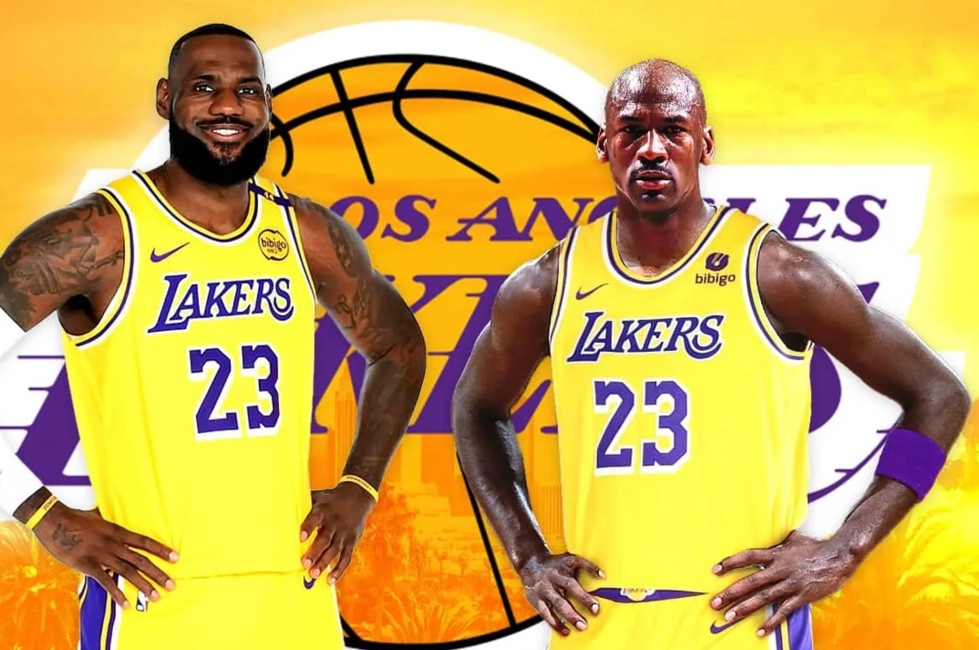 Así hubiesen lucido LeBron y Jordan si hubiesen jugado juntos en los Lakers.