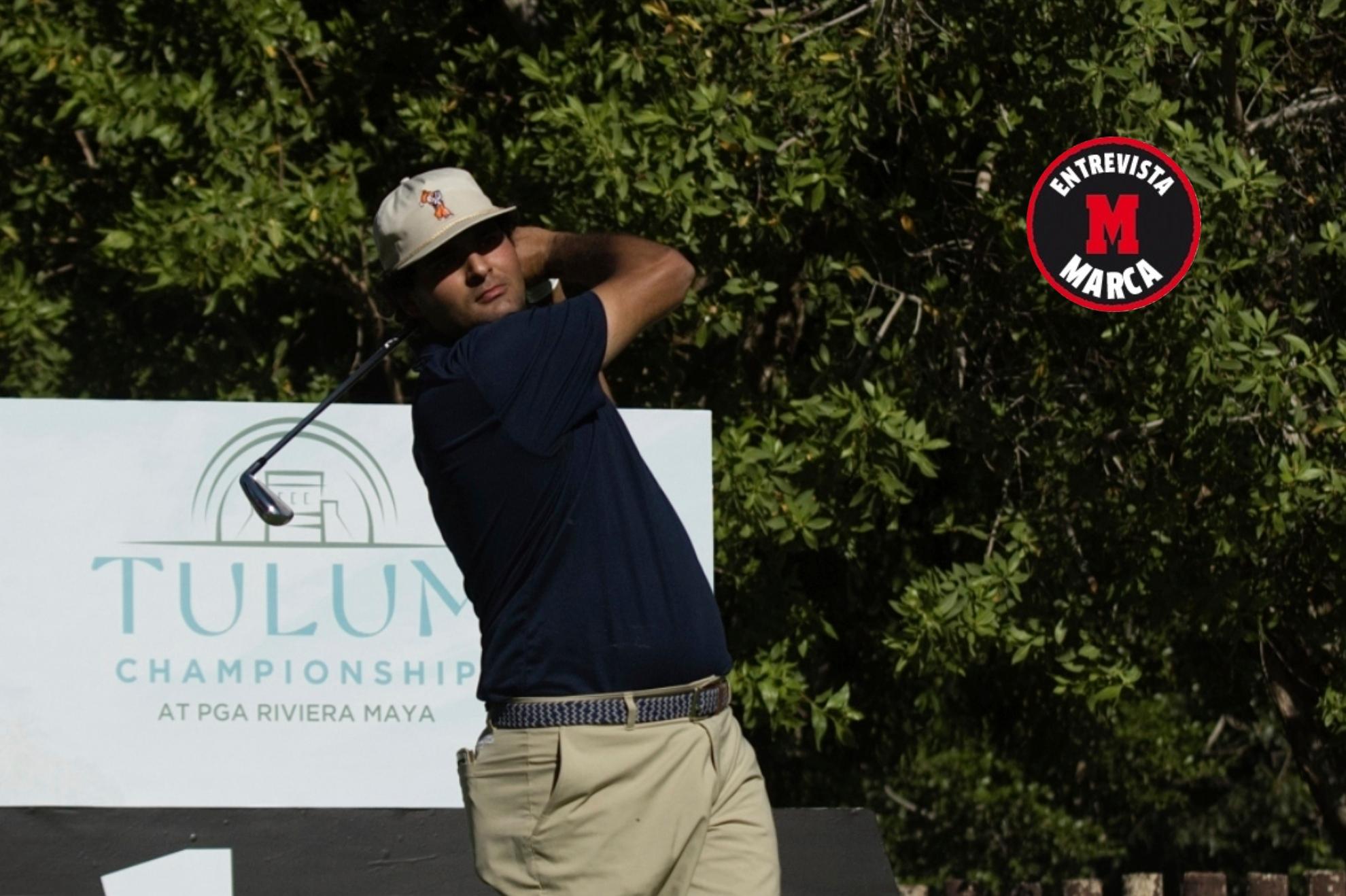 Eugenio López-Chacarra entrena en el PGA Riviera Maya antes del arranque del Tulum Championship.