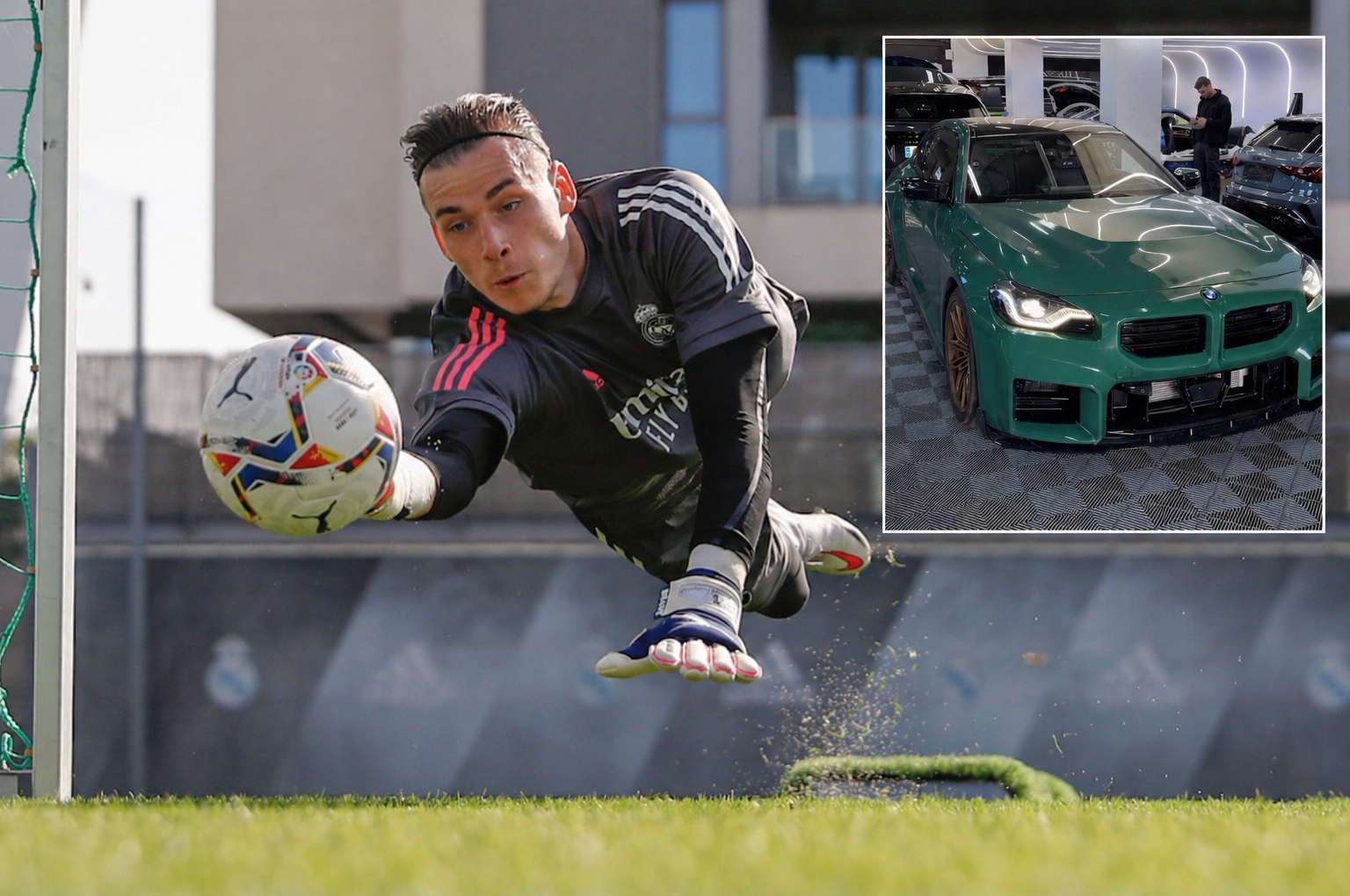 El portero ucraniano del Real Madrid quiso cambiar el color verde de su M2...
