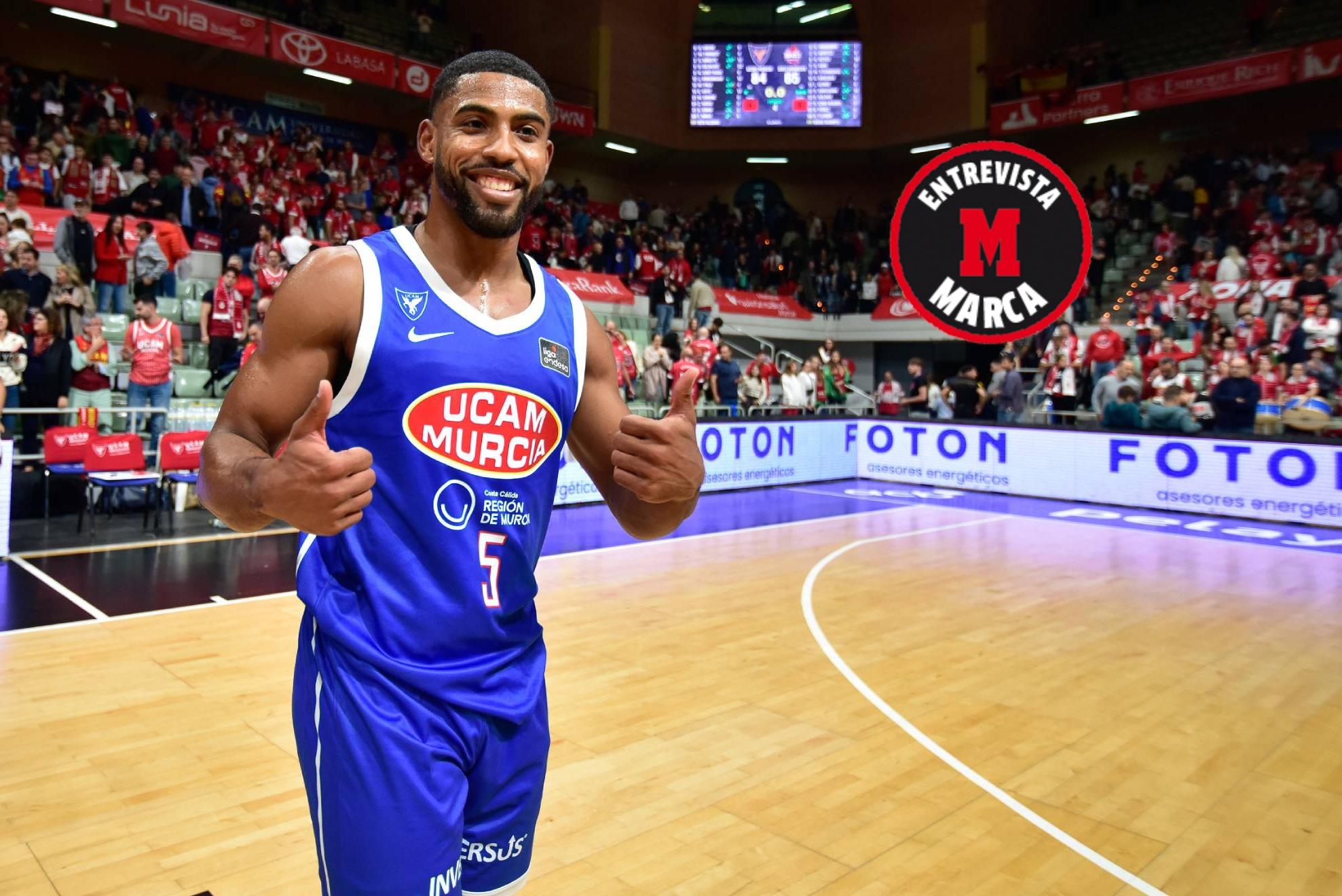 David DeJulius, durante un partido de esta temporada con el UCAM Murcia.