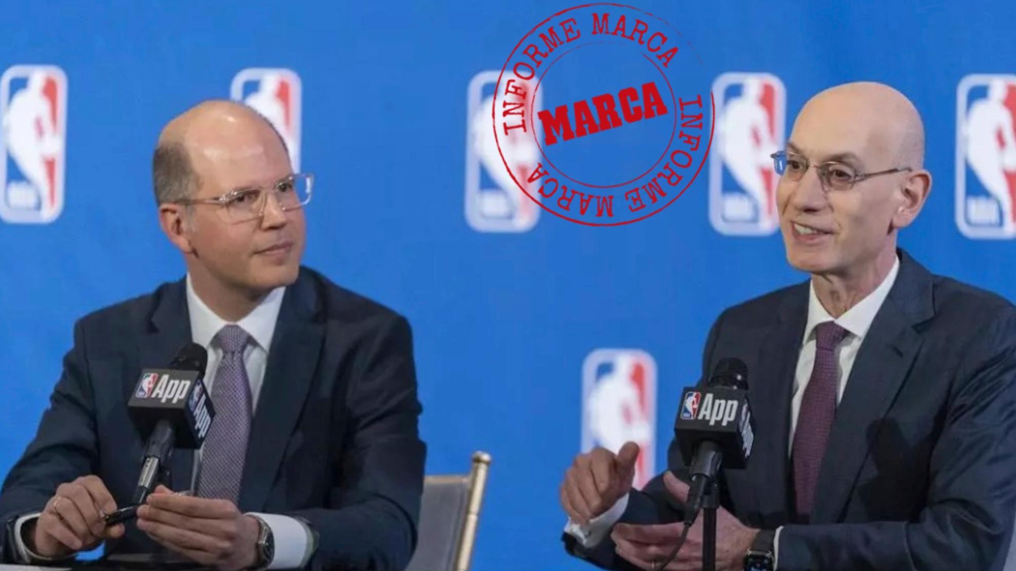 Zagklis, FIBA, y Silver, NBA, el día del anuncio de la creación del torneo NBA-FIBA.