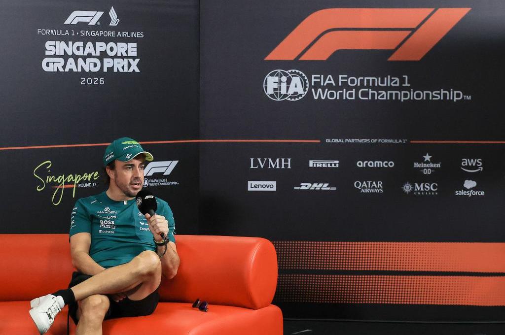 Alonso, en Singapur este jueves. EFE