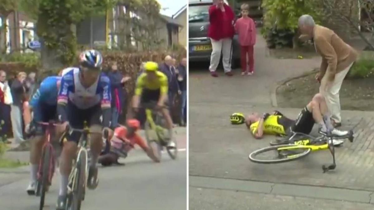 Así fue la dura caída de Matteo Jorgenson en la Amstel Gold Race 2026