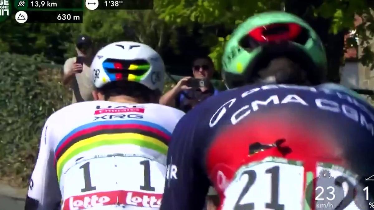 Así soltó Tadej Pogacar a Paul Seixas en la Lieja-Bastoña-Lieja