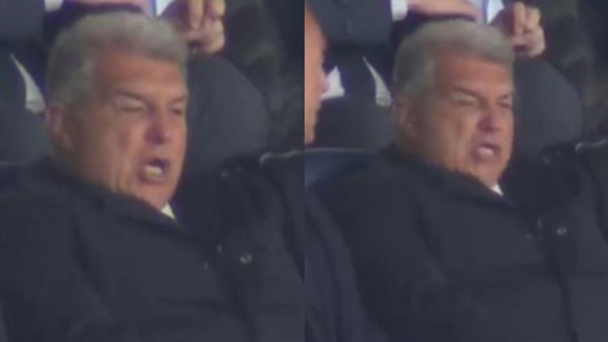 El Laporta de siempre: así celebró en Pamplona el gol de Ferran
