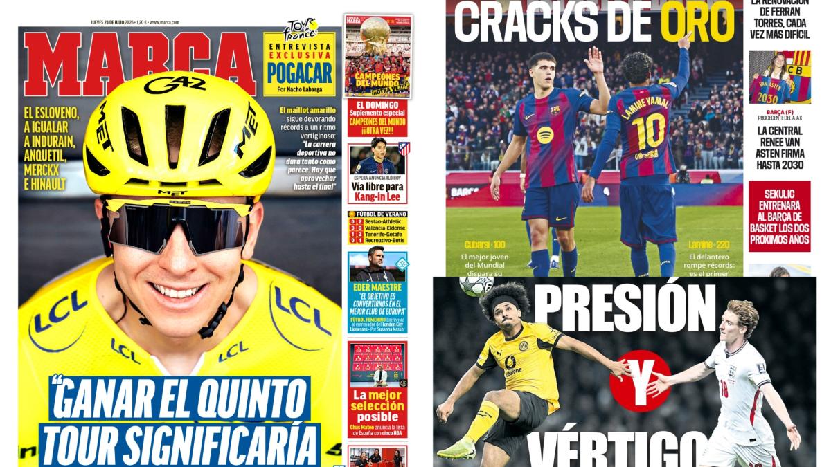 Las portadas del día: Pogaçar en MARCA, la pareja de oro...