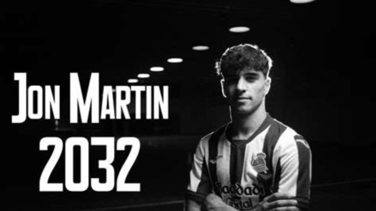 Jon Martín renueva con la Real Sociedad hasta 2032: el central txuriurdin blindado hasta los 27 años