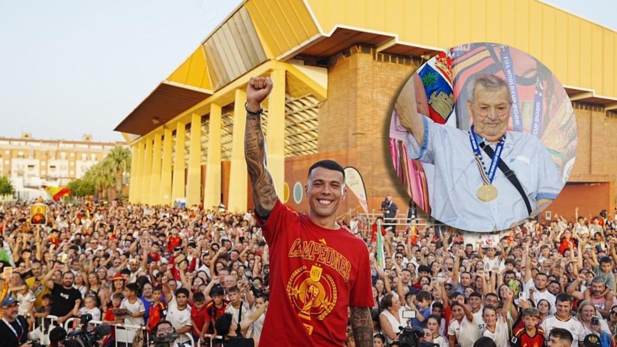 Pedro Porro cumple su promesa más emotiva: la medalla del Mundial que terminó al cuello de su abuelo en Don Benito