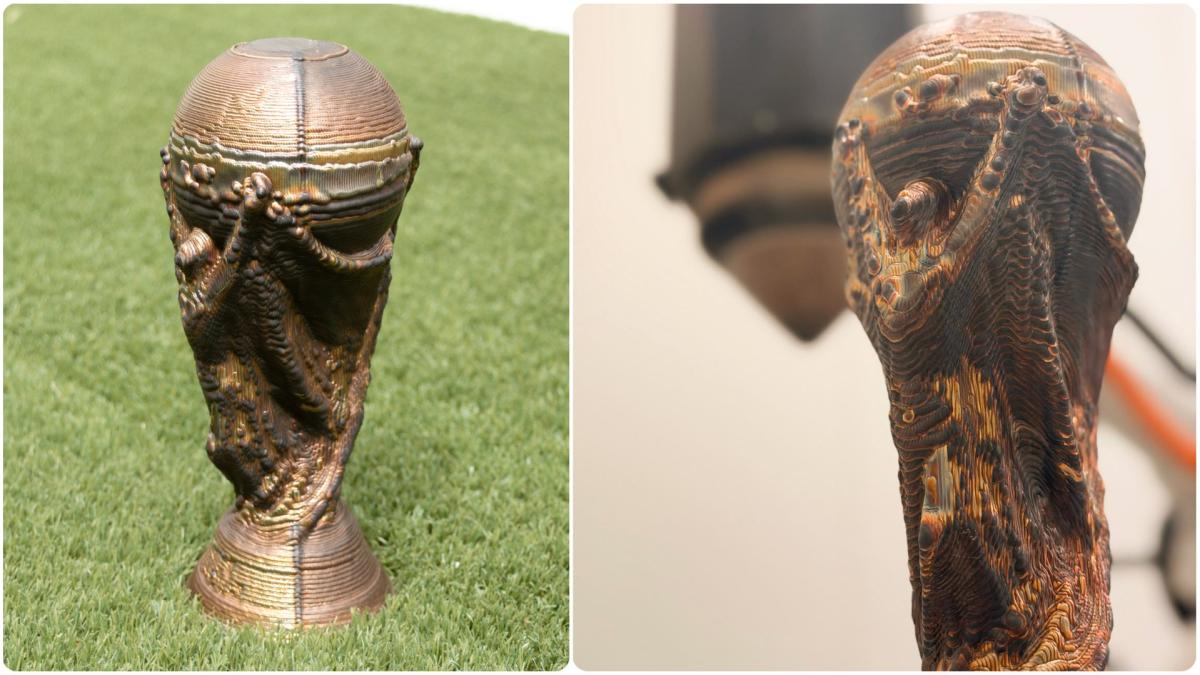 Empresa española imprime la Copa del Mundo en acero inoxidable en solo 20 horas con tecnología robótica