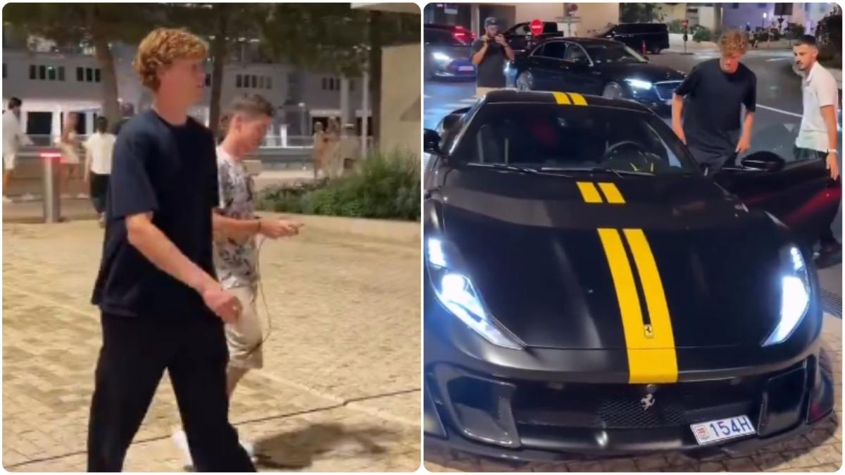 Jannik Sinner est vu à Monaco montant dans sa Ferrari