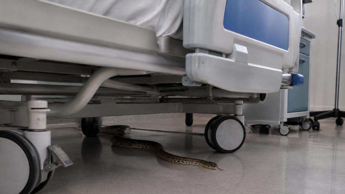 Encuentran una serpiente bajo una cama en un hospital de Andújar