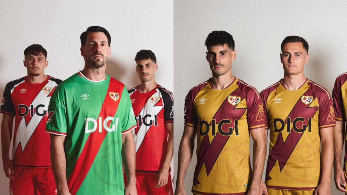 El Rayo confirma su segunda y tercera equipación para la temporada 26/27