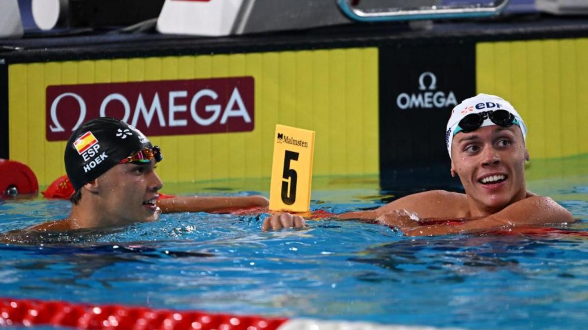 Luca Hoek, cuarto, en unos 100 metros a ritmo de récord del mundo
