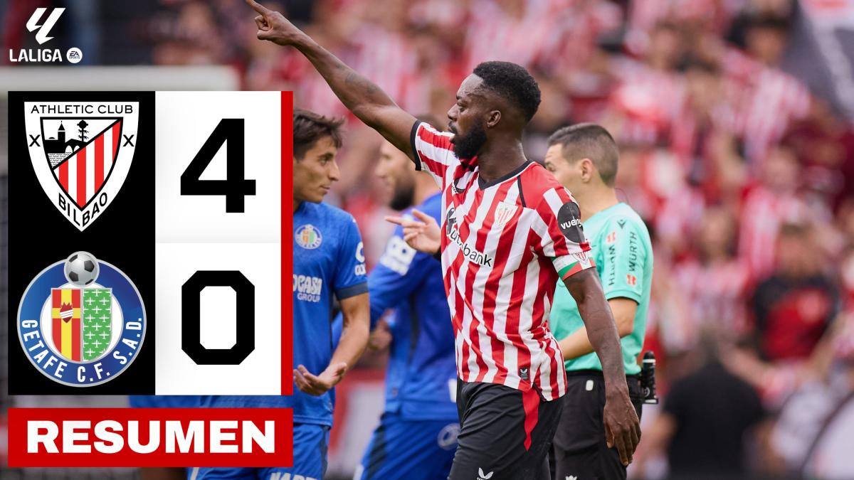 Athletic domina a Getafe con victoria por 4-0
