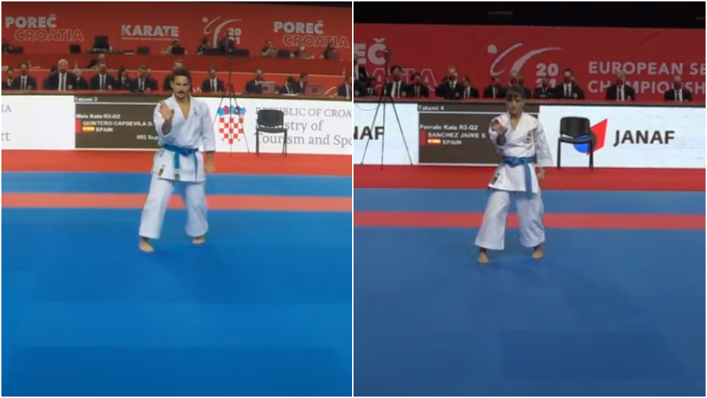 Damián Quintero y Sandra Sánchez, durante la ronda fina de calificación del Europeo.