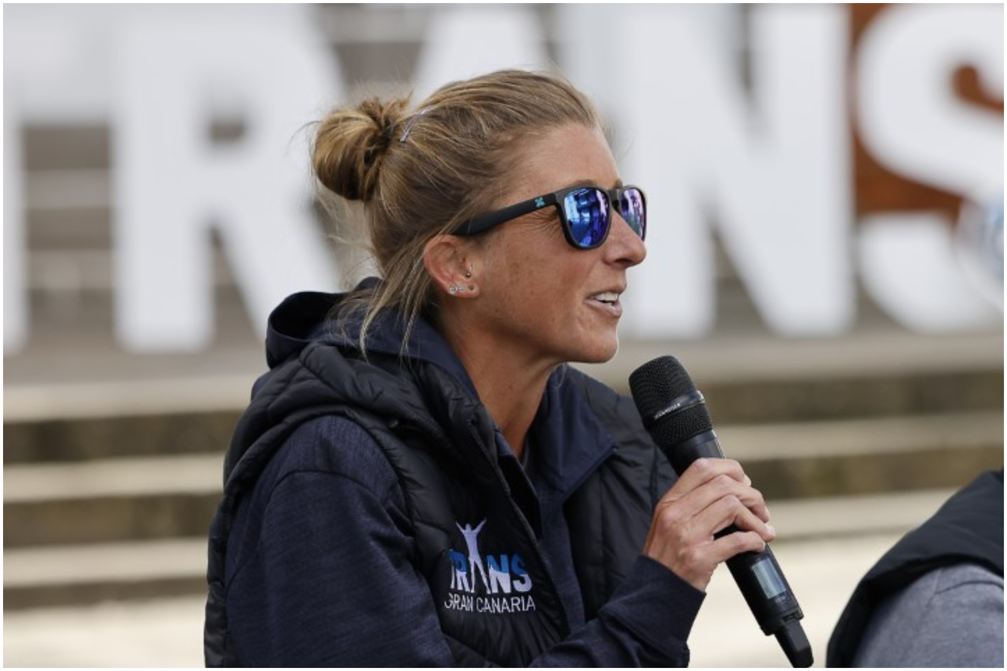 Courtney Dauwalter, en la rueda de prensa de Transgrancanaria 2023.