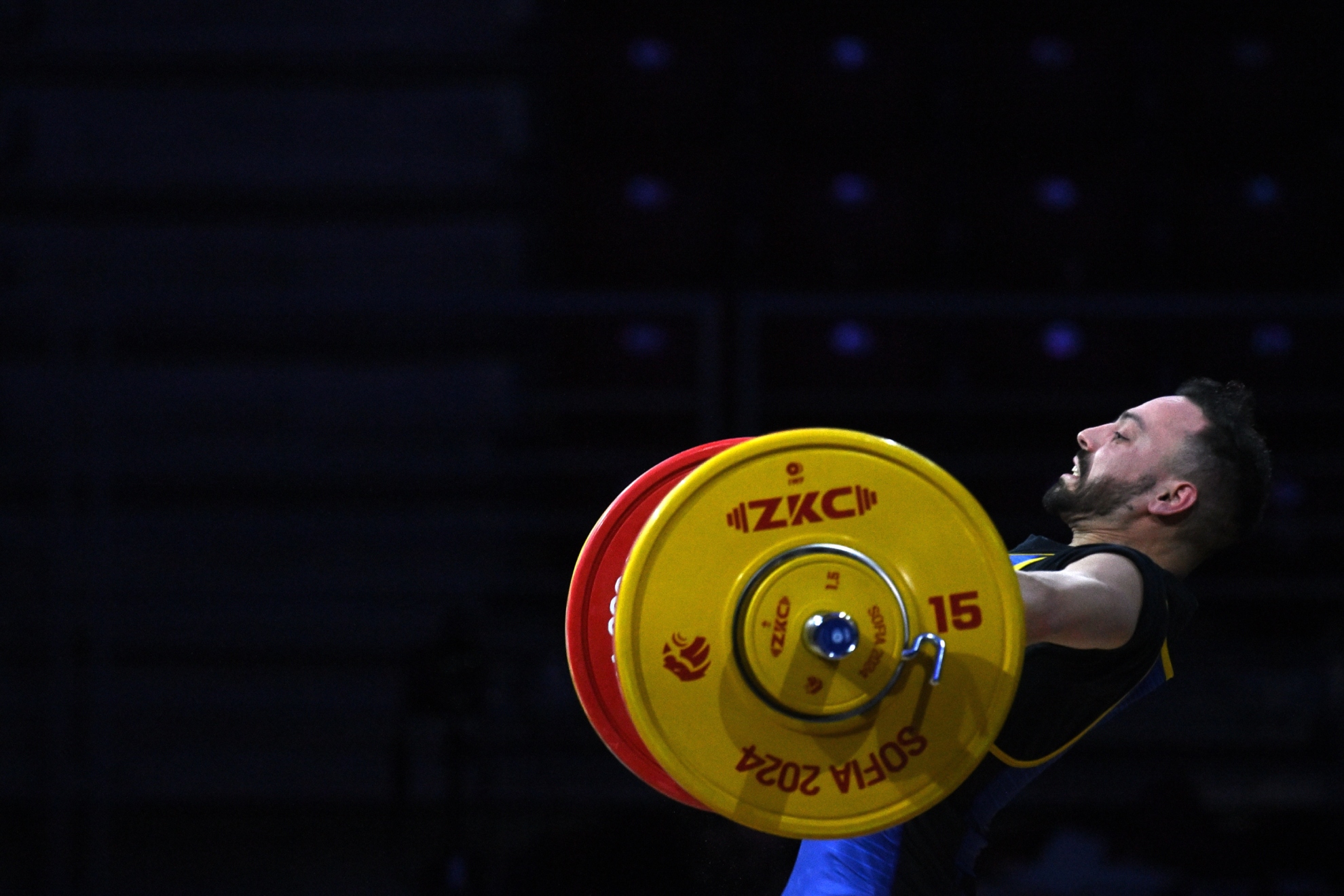 Josué Brachi durante uno de sus intentos en el Europeo de Sofía.