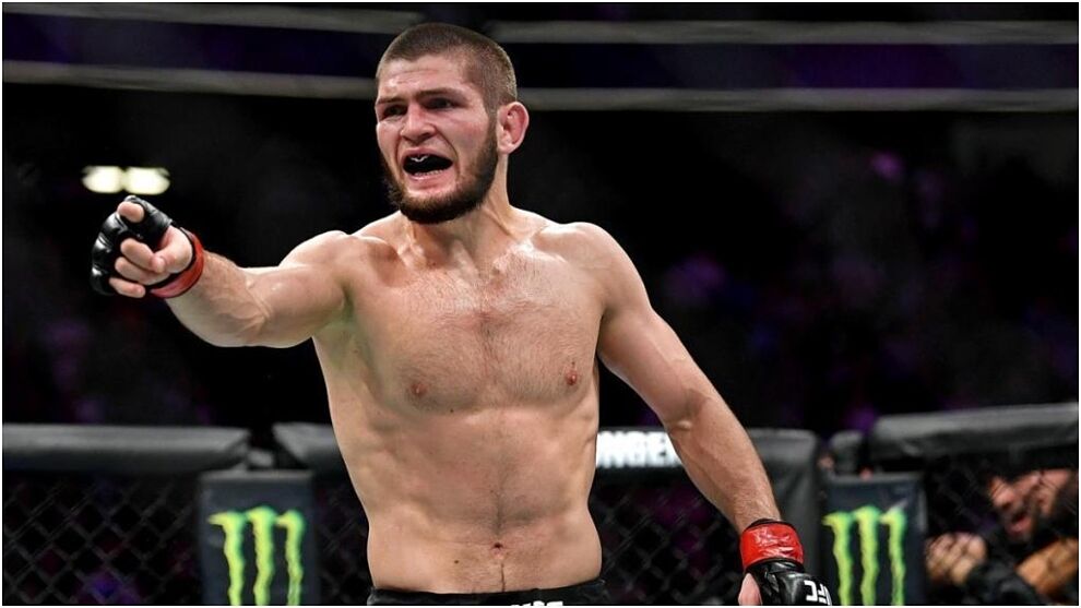 Khabib, durante un combate.