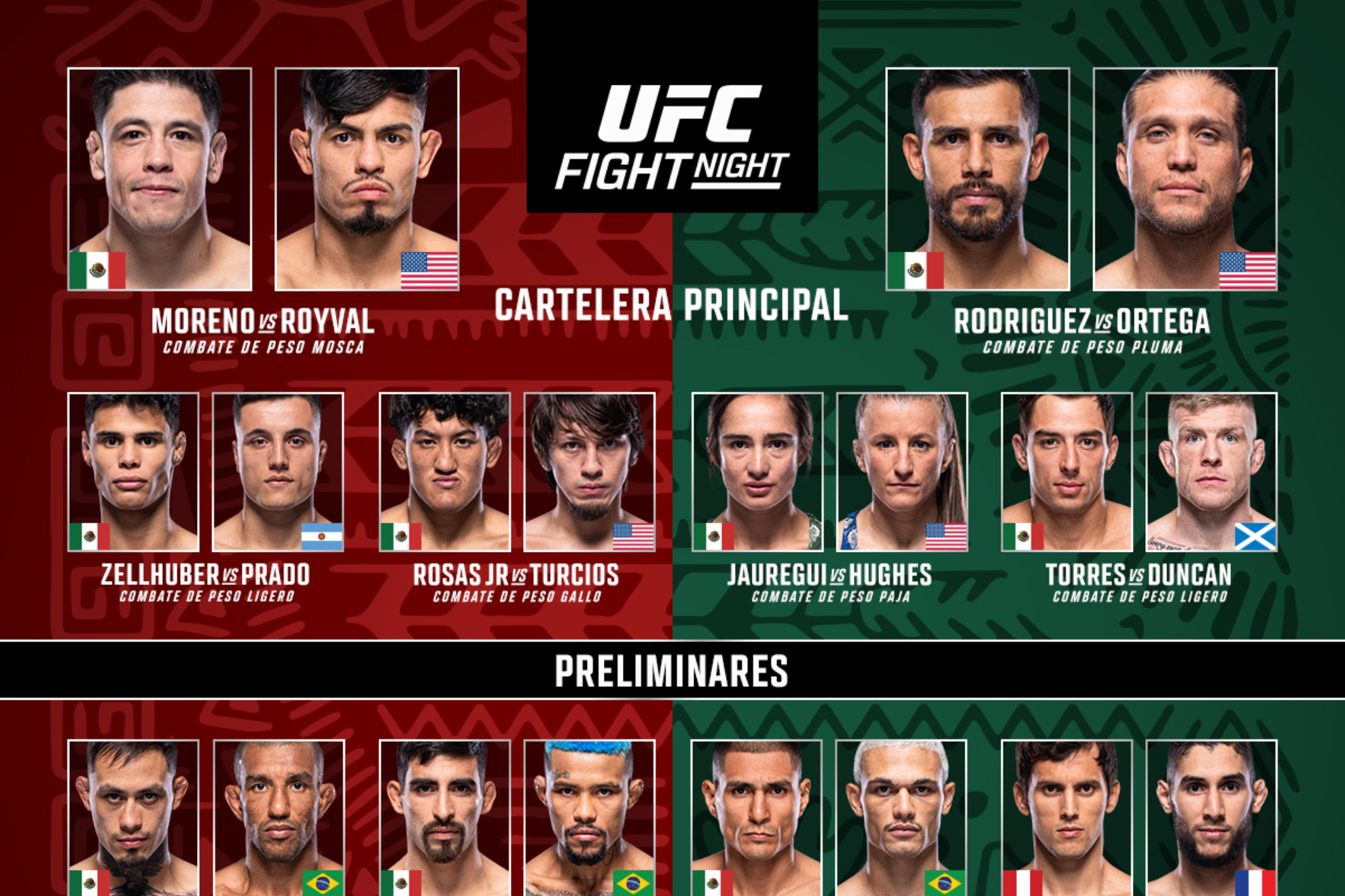 La cartelera del UFC 299.