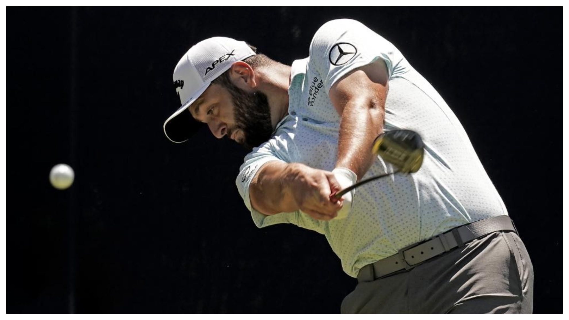 Jon Rahm durante la ronda de prácticas de hoy.