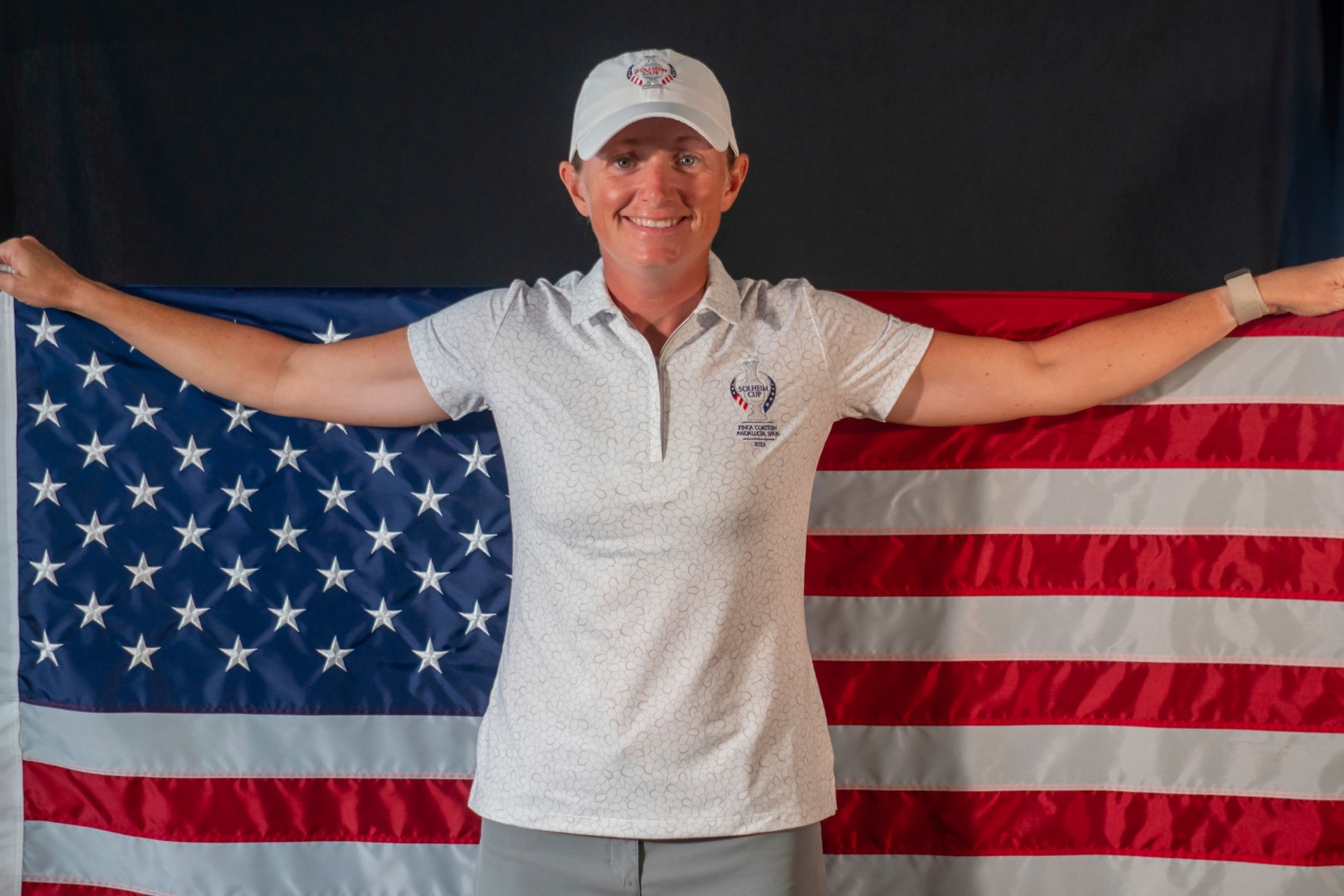 Stacy Lewis en foto oficial cuando fue elegida capitana para la Solheim 2023.
