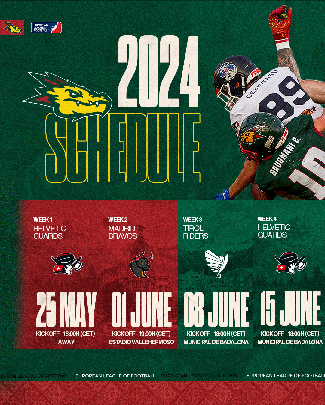 Primeros partidos de los Barcelona Dragons