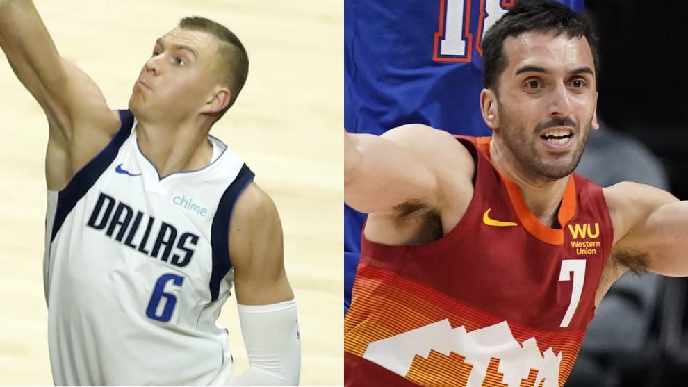 Kristaps Porzingis y Facundo Campazzo