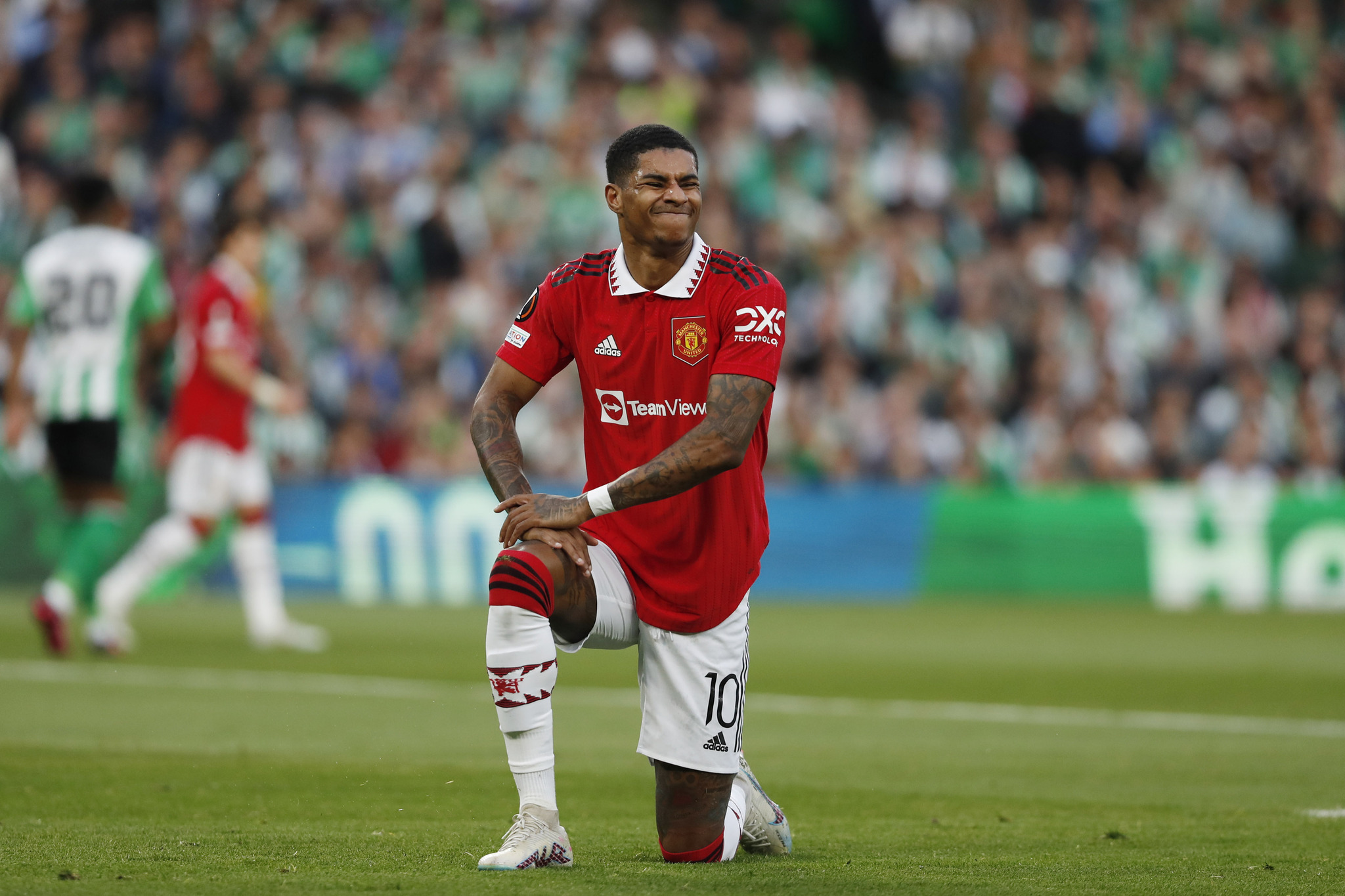 Marcus Rashford en el duelo de Europa League ante el Sevilla.
