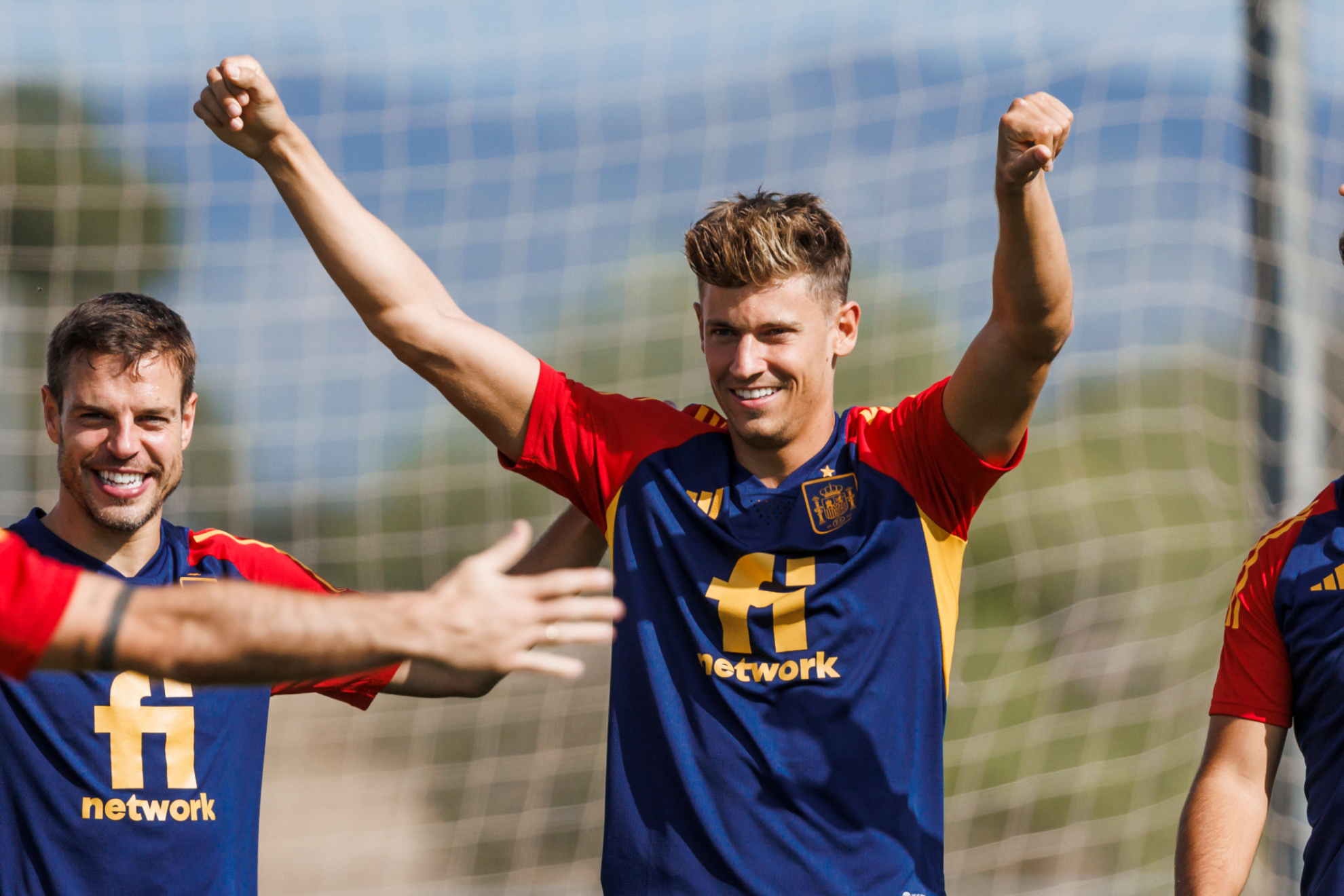Marcos Llorente, en un entrenamiento con la selección en 2022.