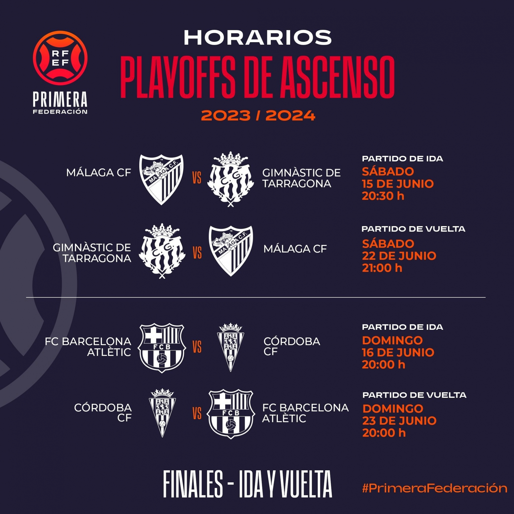 Ya hay horarios para las finales de los playoffs de ascenso a Segunda