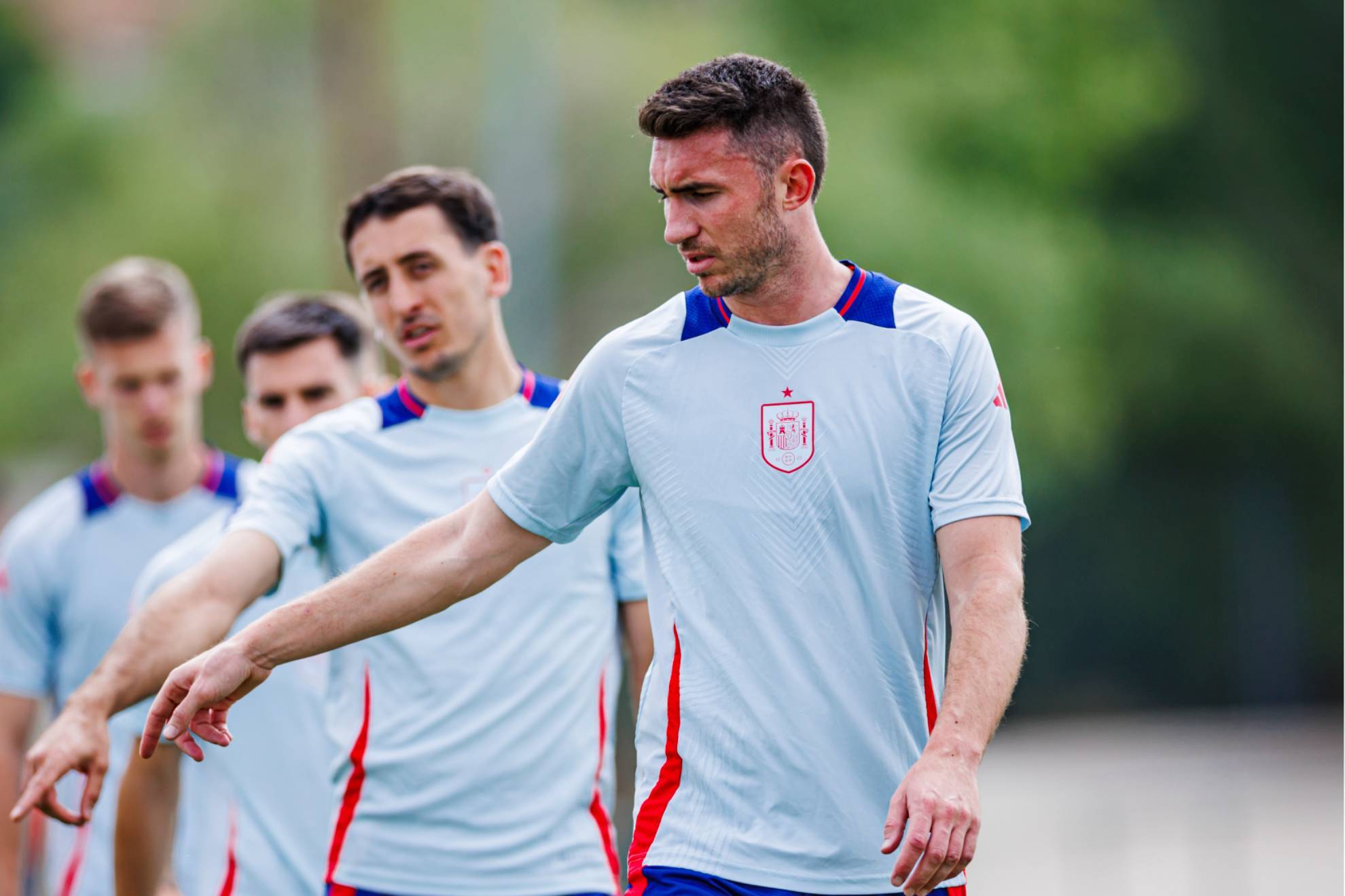 Laporte en un entrenamiento con la selección.