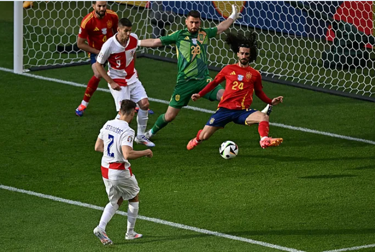 Cucurella evita un gol cantado de Croacia.