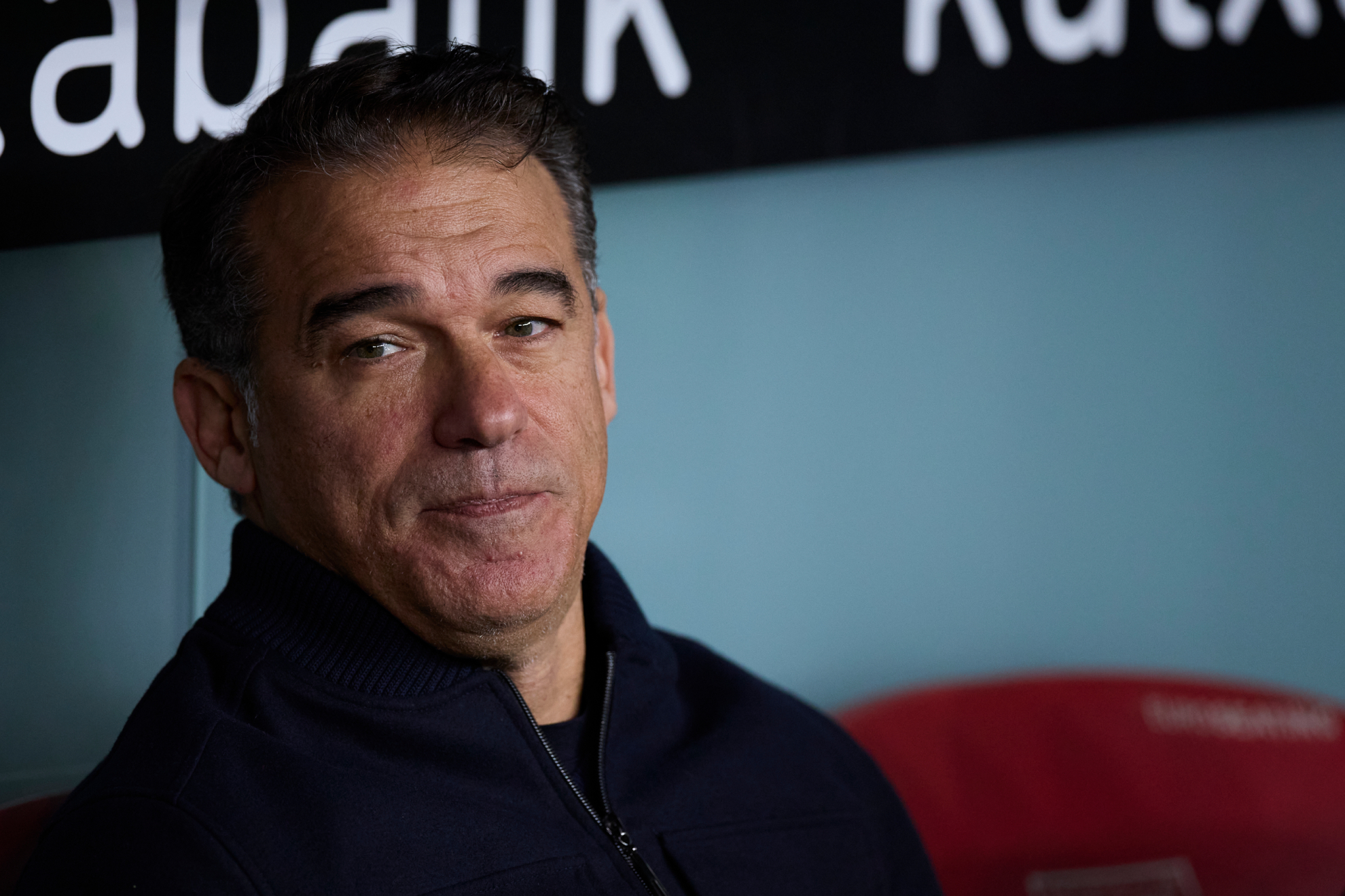 Luis García Plaza en un partido con el Alavés.