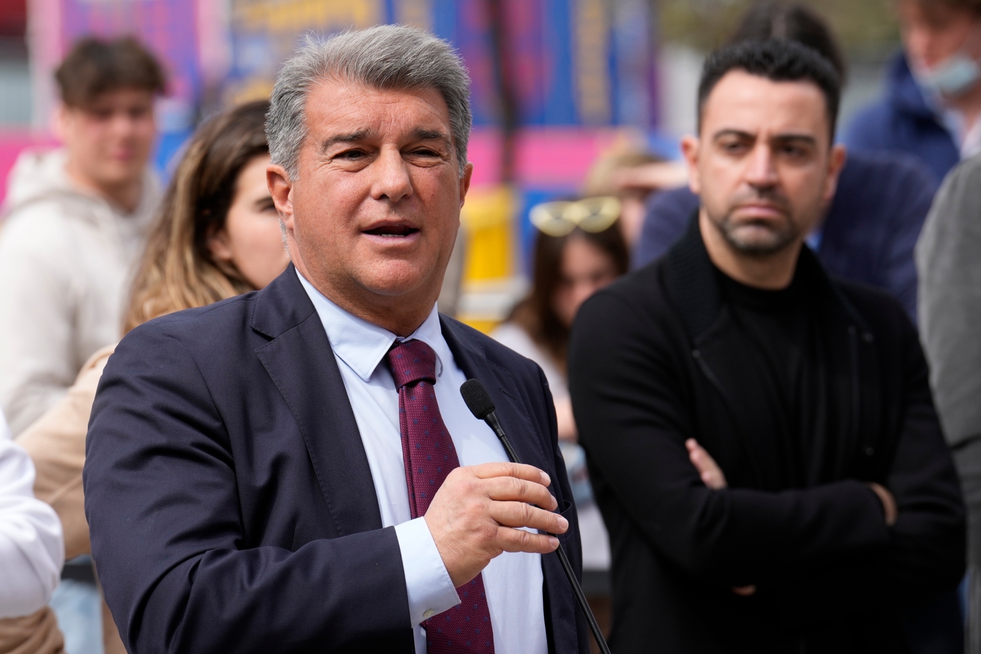 Joan Laporta y Xavi.