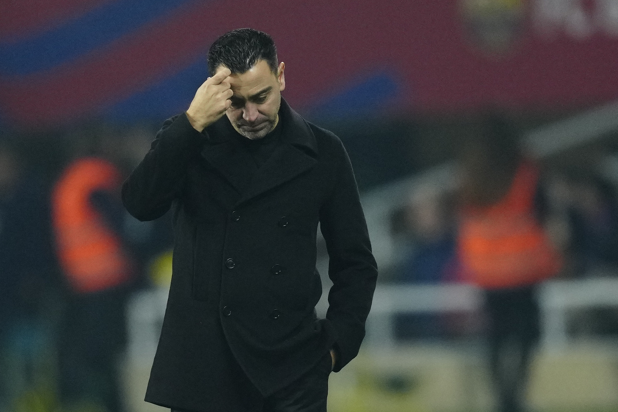 Xavi, durante un partido.