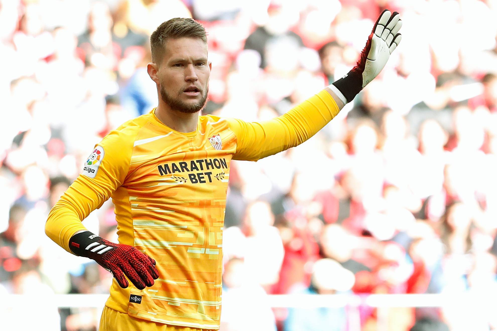 Tomás Vaclik, en un partido con el Sevilla en 2021.