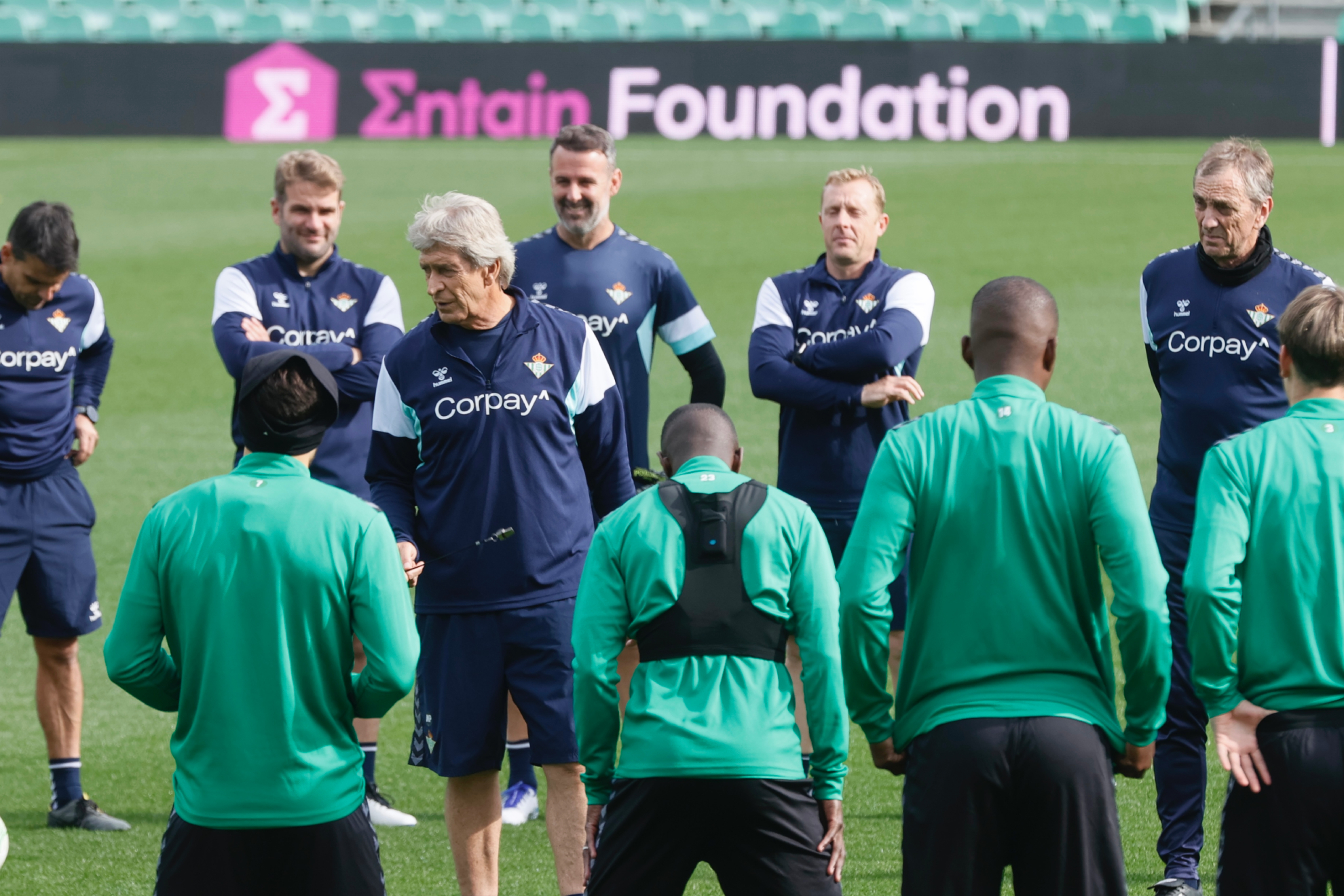 Pellegrini, en el entrenamiento de hoy