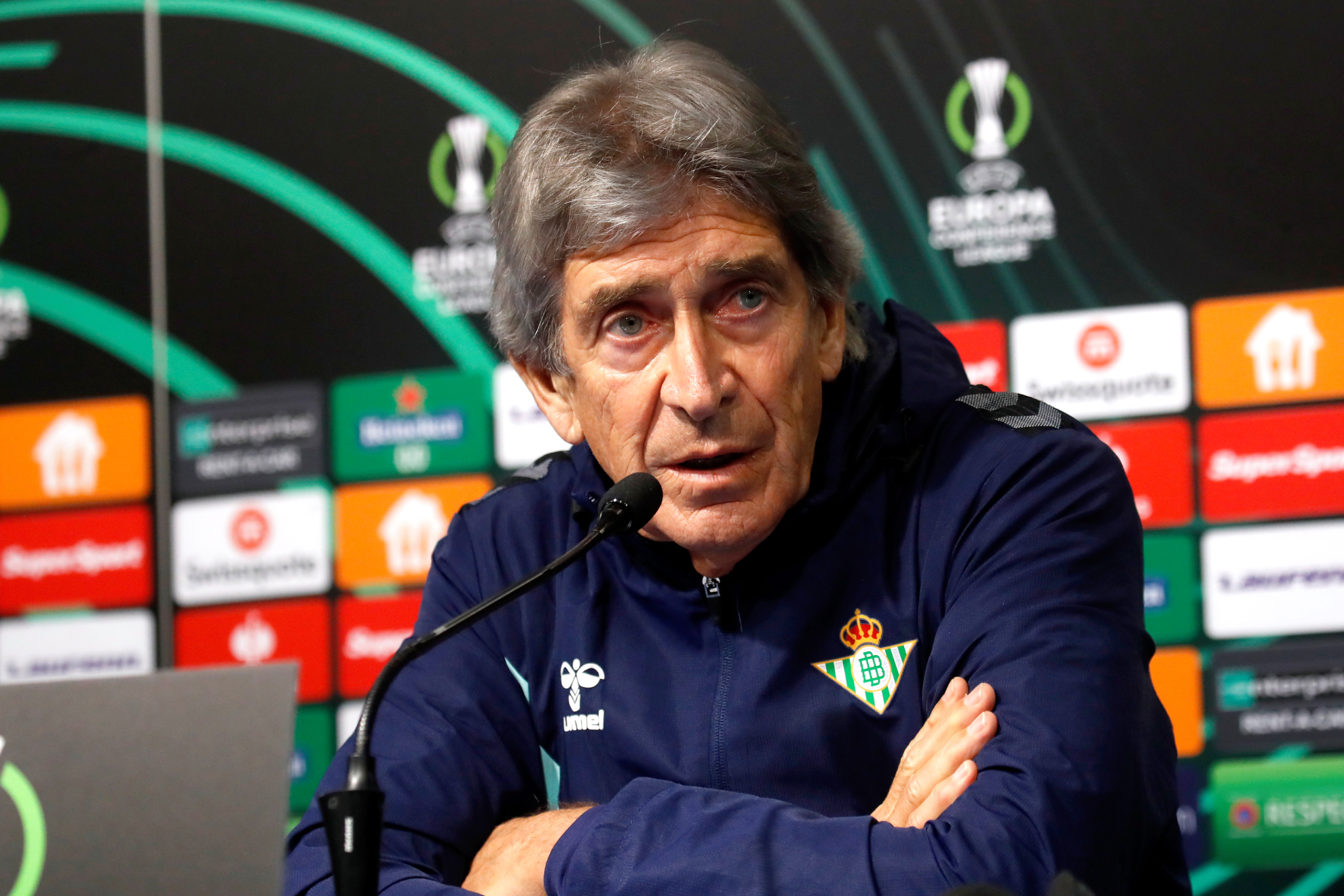 Manuel Pellegrini, en sala de prensa en Zagreb