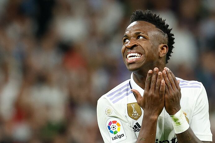 Vini Jr. en el partido que enfrentó al Real Madrid contra el Villarreal en el Bernabéu la pasada temporada.