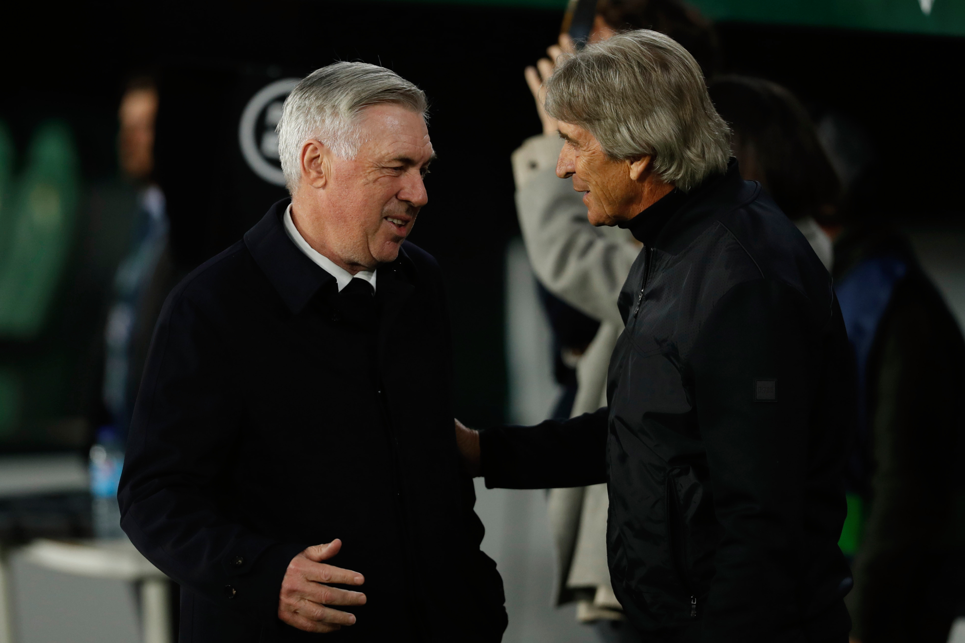 Pellegrini saluda a Ancelotti