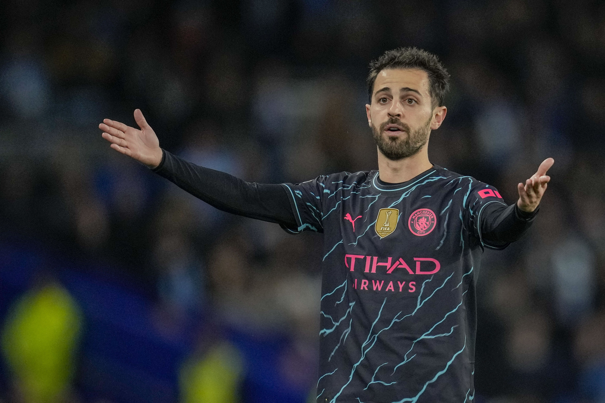 Bernardo Silva, en un partido con el Manchester CIty.