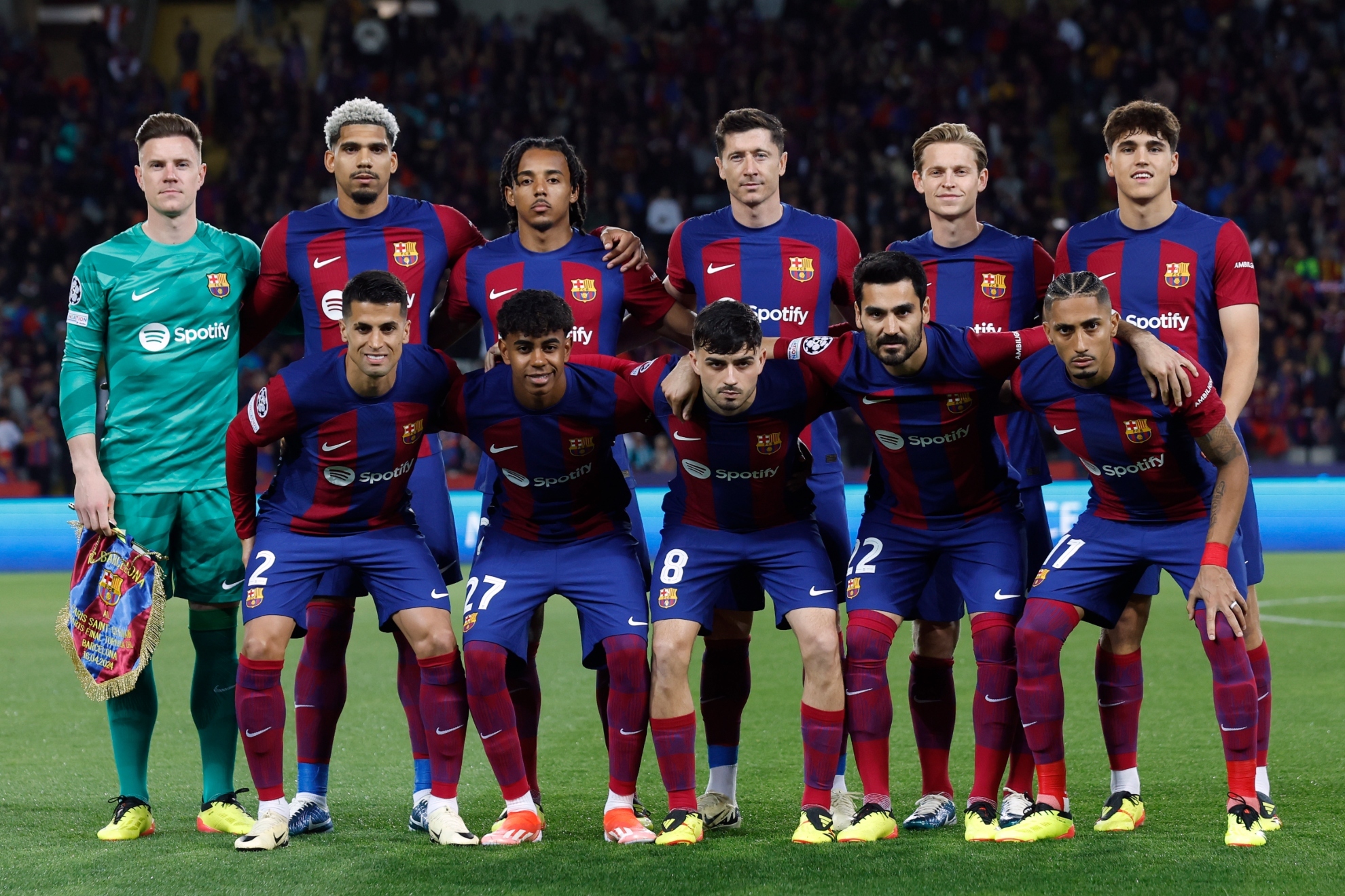 Un once del Barcelona esta temporada.