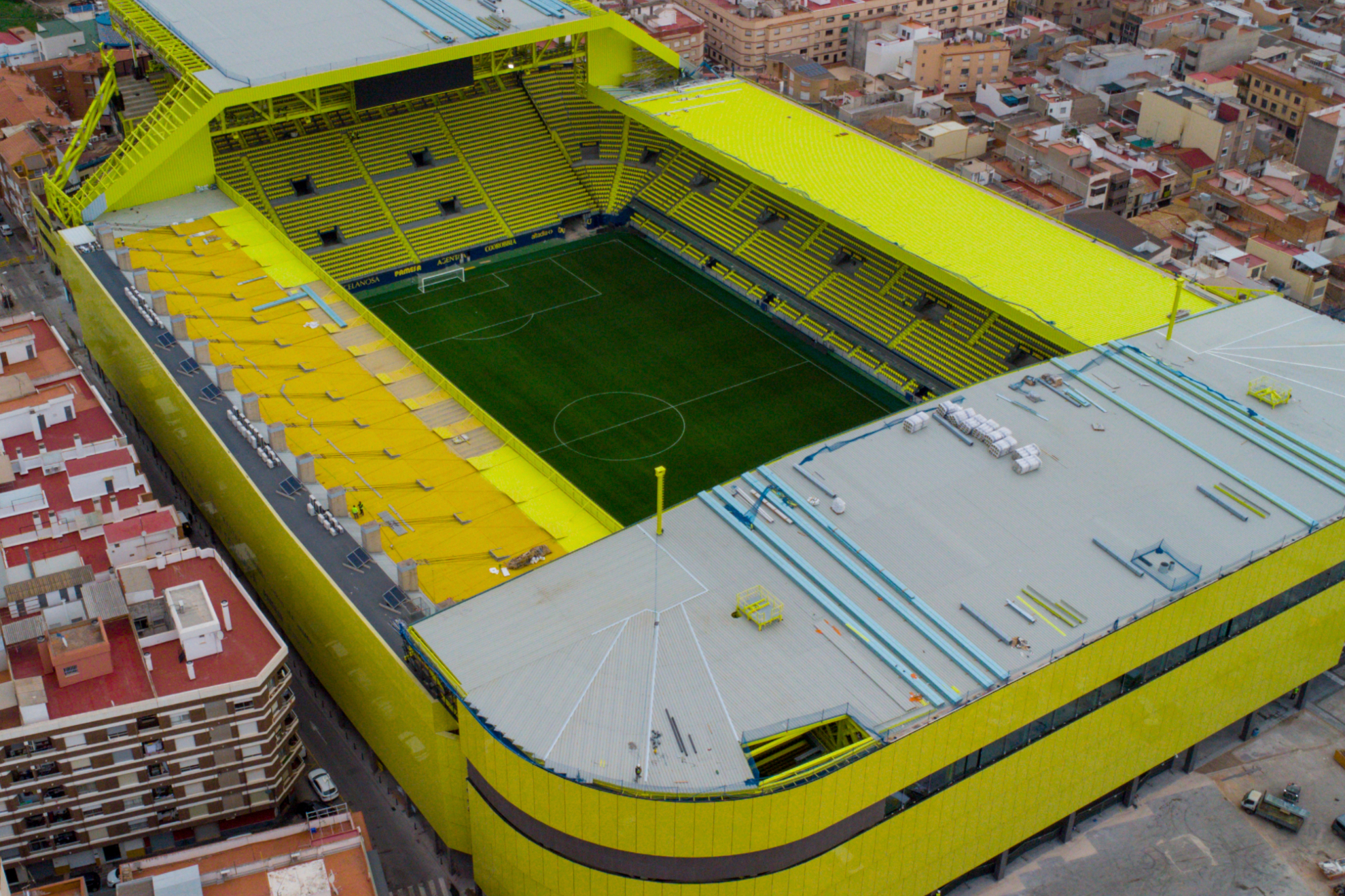 Vista aérea del Estadio de la Cerámica.