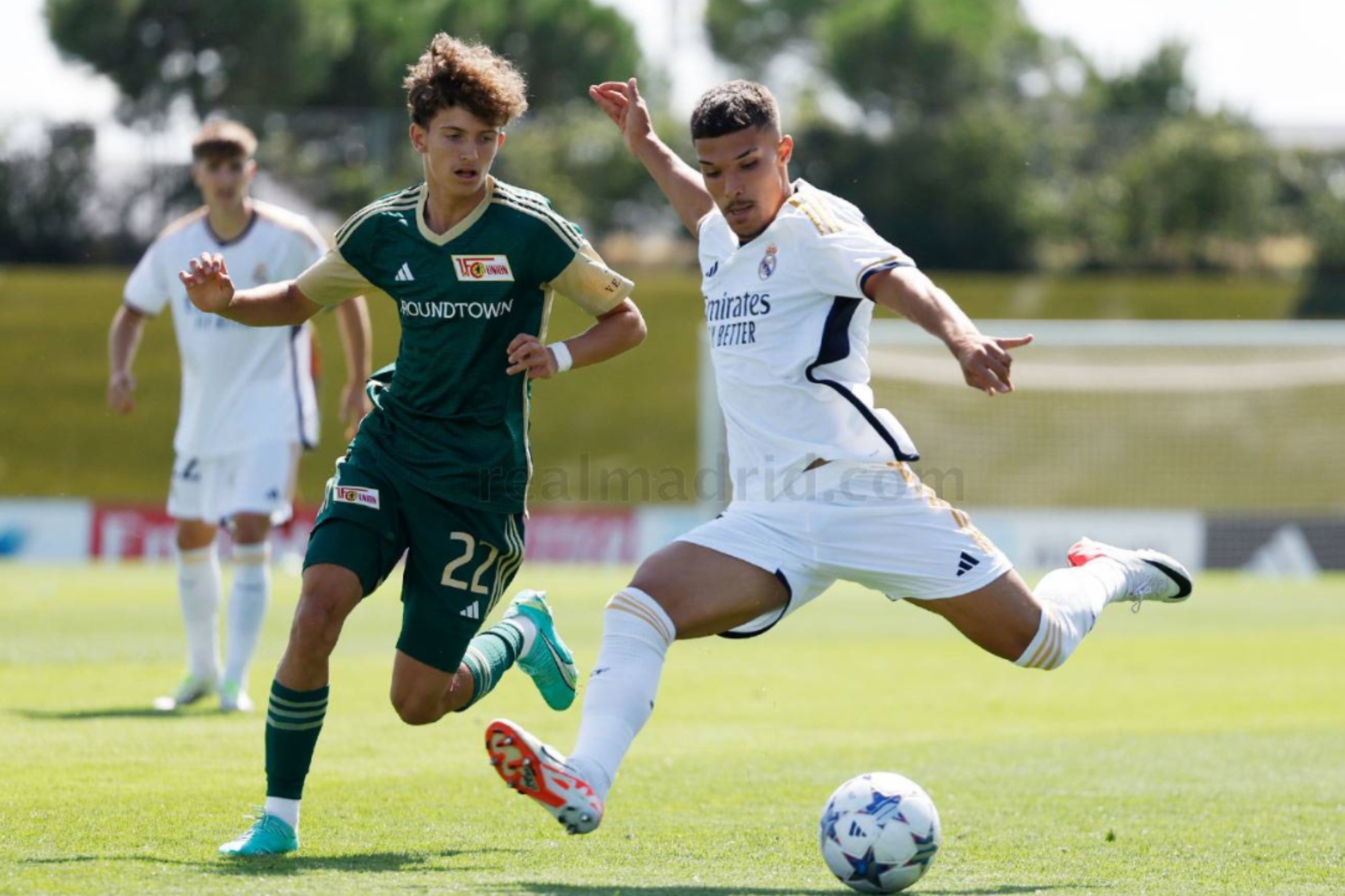 Yusi, durante un partido con el Juvenil A en la Youth League.
