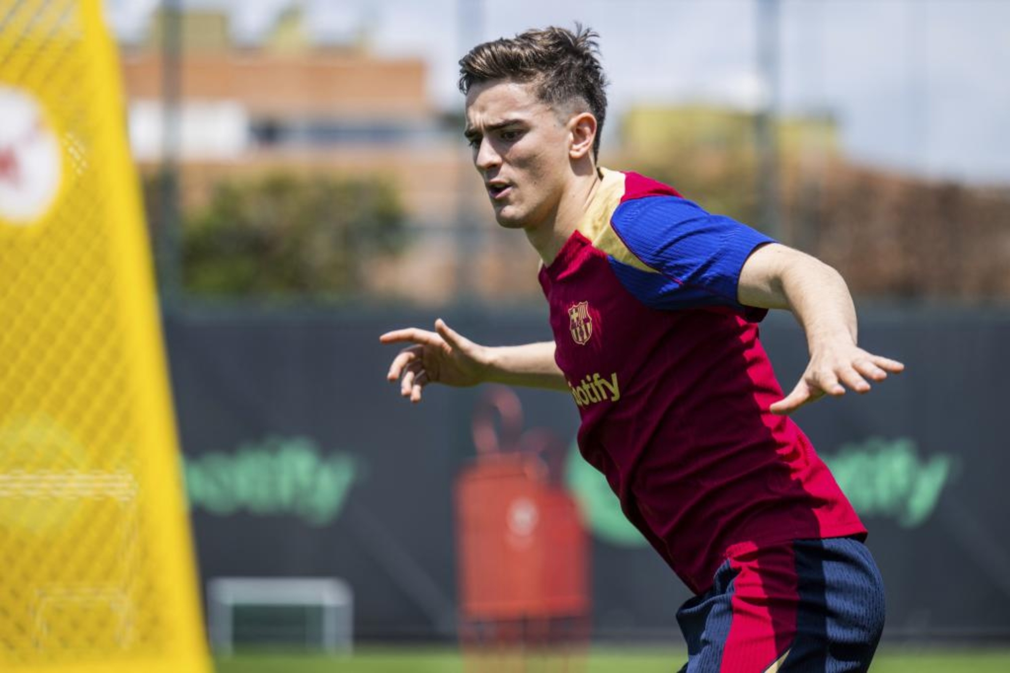 Gavi, durante los ejercicios de recuperación.