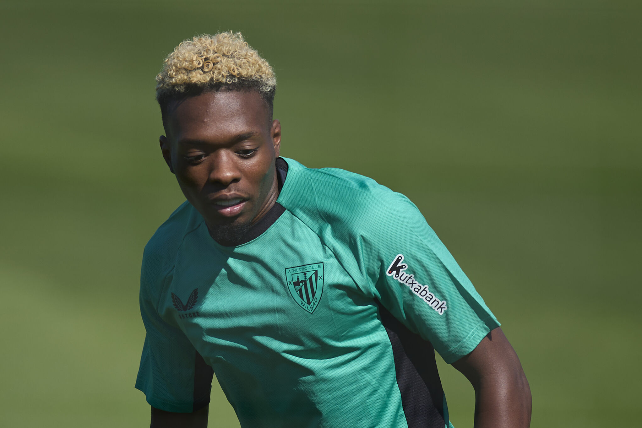 Djaló, durante uno de los ejercicios de la mañana en Lezama.