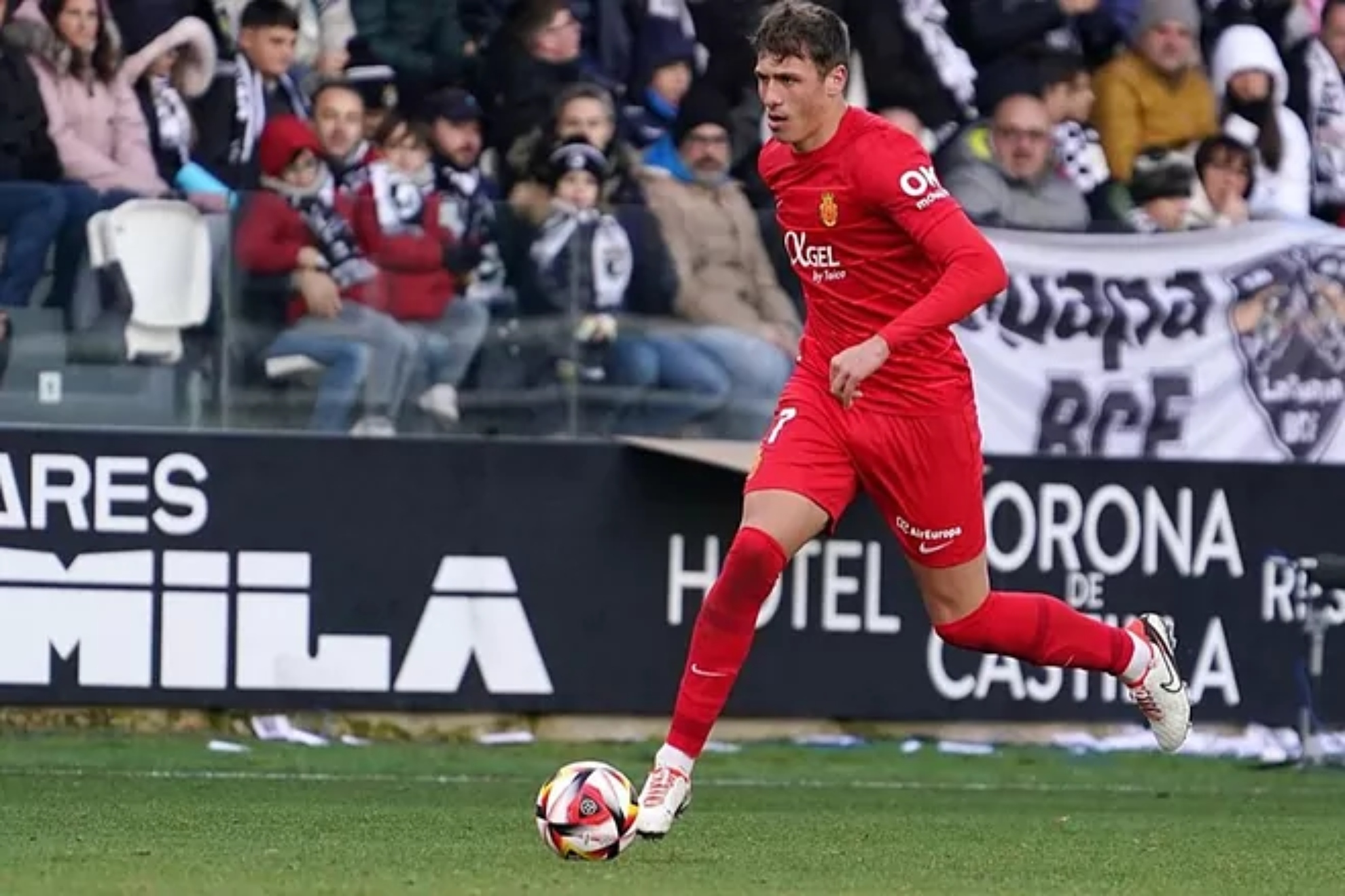 David López, durante el partido de Copa con el Mallorca.