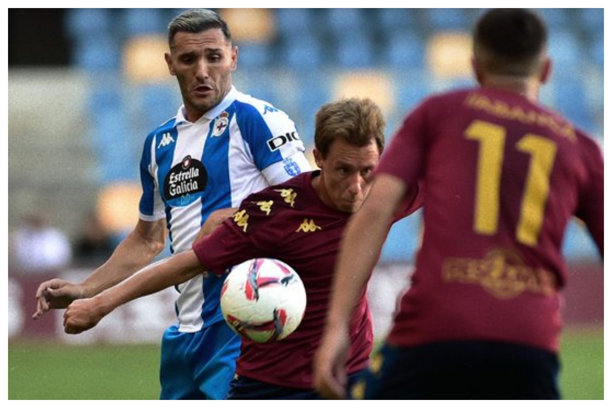 Lucas Pérez, durante el derbi gallego en Pasarón