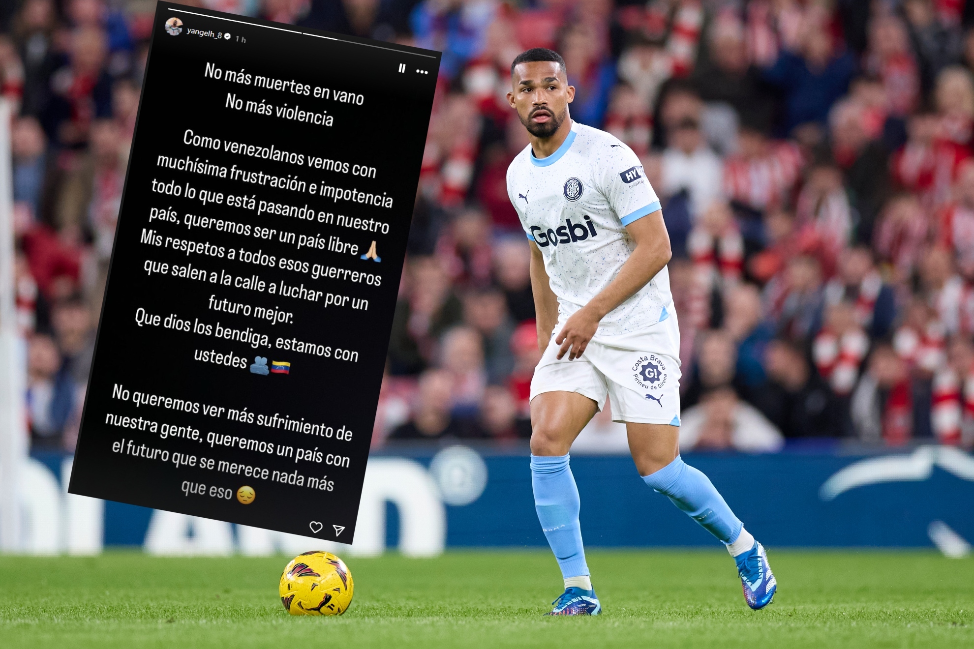 Yangel Herrera, jugador del Girona, en una imagen de la pasada temporada.